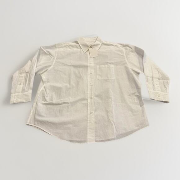MOIA Tops - MOIA Womens White Box Shirt Button Up Long Sleeve One Size Shirt NWT NEW $158
